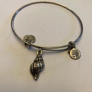 Alex and Ani Conch Shell Charm Bracelet in Rafaelian Silver Finish
